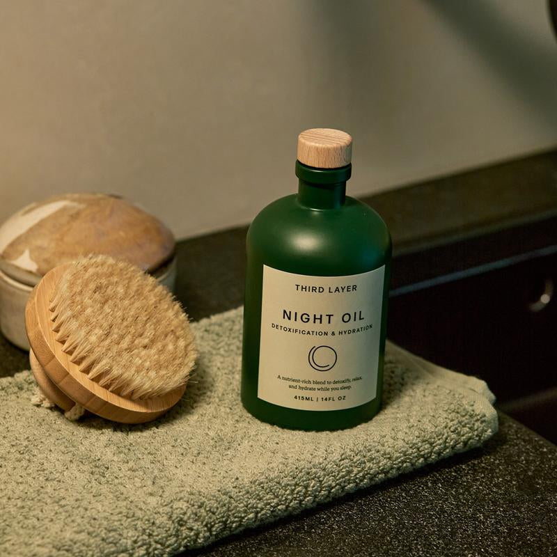 Third Layer Night Oil – 100% Organic Cold-Pressed, Hexane-Free, Extra Virgin Castor Oil with Magnesium & Frankincense, Body Serum for Skin Hydration & Evening Self-Care (14 Fl Oz)